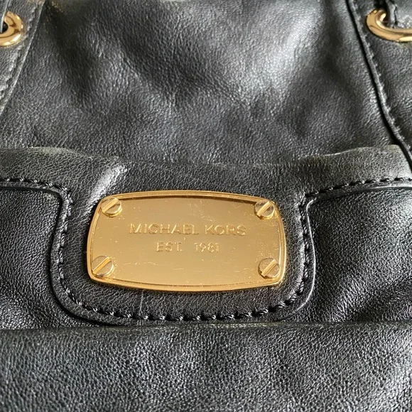 Michael Kors Black Crossbody Bag with Gold Accents - Picture 4 of 7